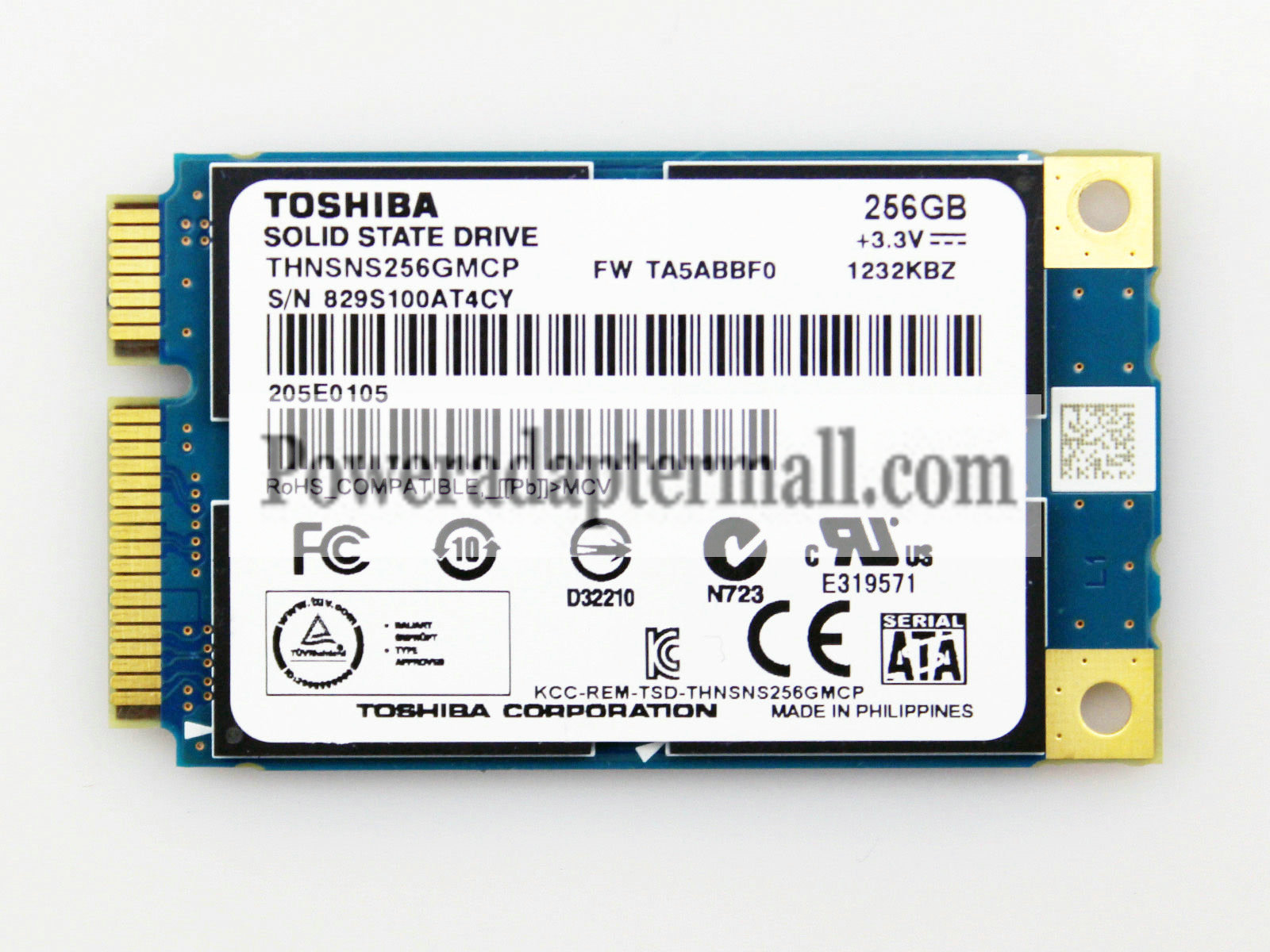 Toshiba Solid State Drive SSD 256GB mSata THNSNS256GMCP